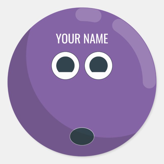 Personalized Bowling Ball Sticker | Purple (Front)