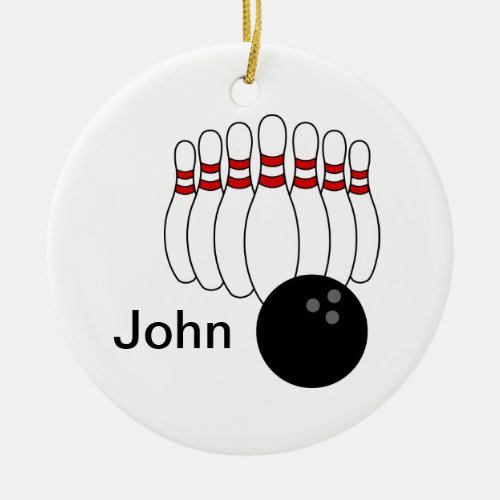 Personalized Bowling Ceramic Ornament