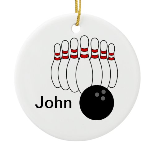 Personalized Bowling Ceramic Ornament