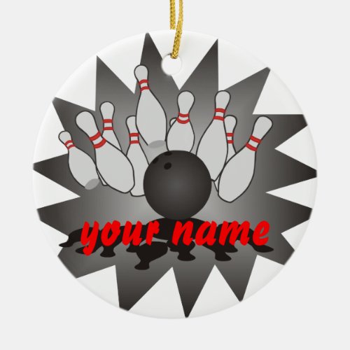 Personalized Bowling Ceramic Ornament