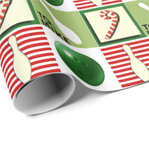 Personalized Bowling Christmas Wrapping Paper