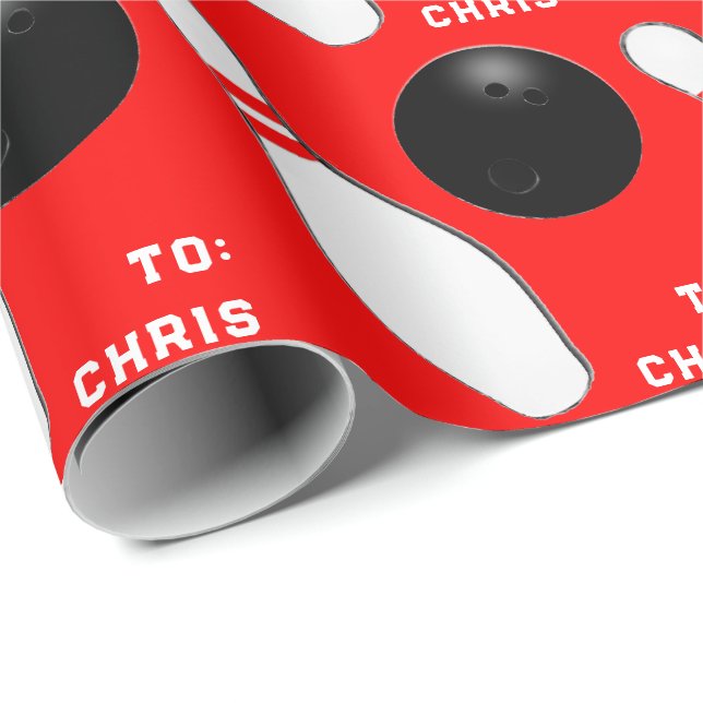 Personalized Bowling Gift Wrapping Paper (Roll Corner)