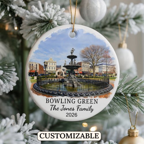 Personalized Bowling Green Ornament, Kentucky Ceramic Ornament