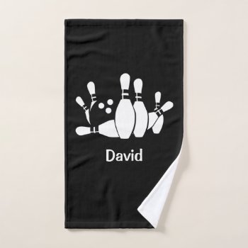 Personalized Bowling Hand Towel by windyone at Zazzle