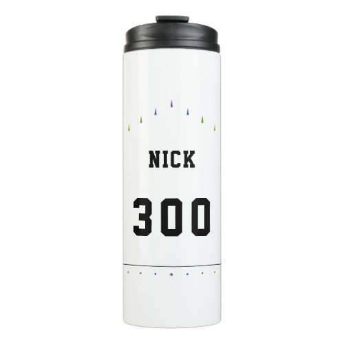 Personalized Bowling High Score  Name Fun Colors Thermal Tumbler
