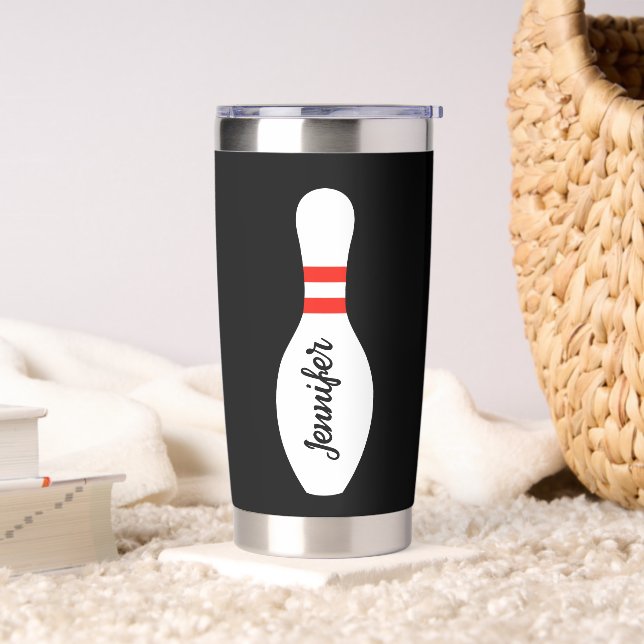Personalized bowling pin  Insulated Tumbler glass (Living Room)
