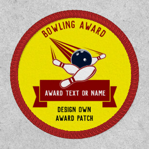 Personalized BOWLING PINS AWARD Design Own Patch