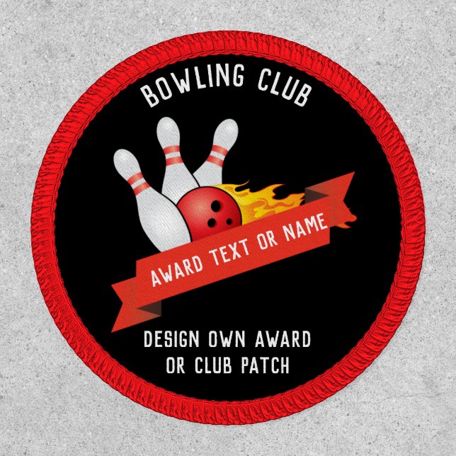 Personalized BOWLING PINS AWARD Design Own Patch (Front)