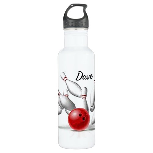 Personalized Bowling Stainless Steel Water Bottle