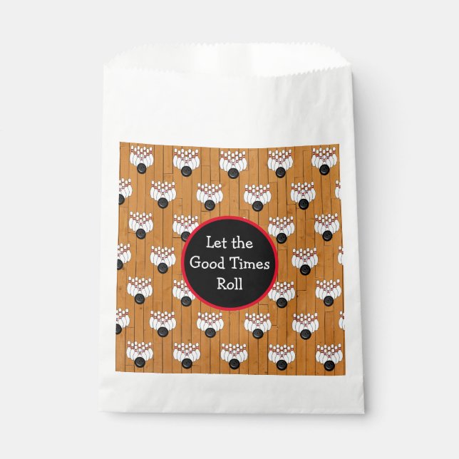 Personalized Bowling Themed Birthday     Favor Bag (Front)