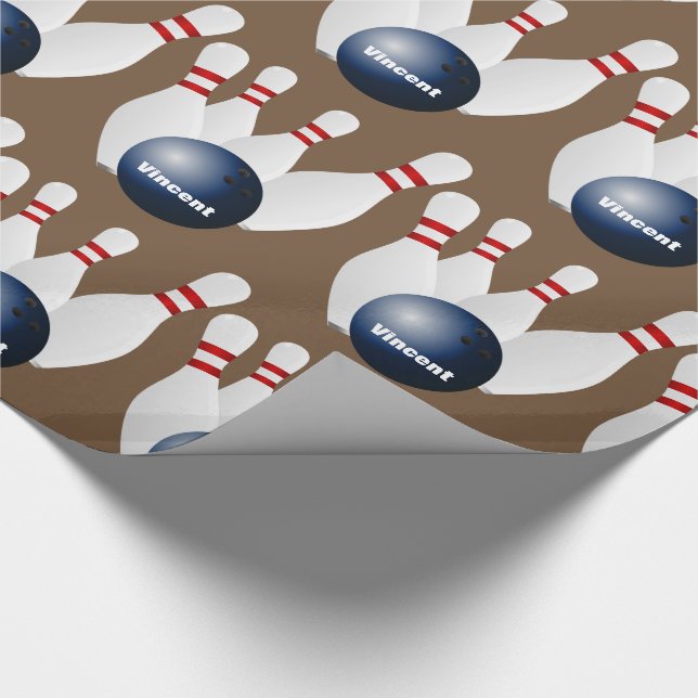 Personalized Bowling Wrapping Paper (Corner)
