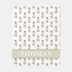 Personalized Boxer (Brindle) Fleece Blanket