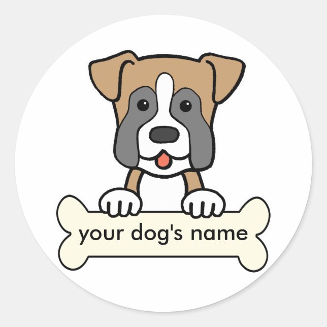 Personalized Boxer Classic Round Sticker (Front)