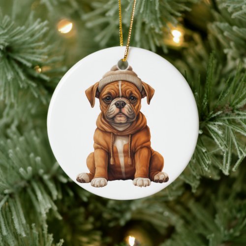 Personalized Boxer Dog Art Ceramic Ornament