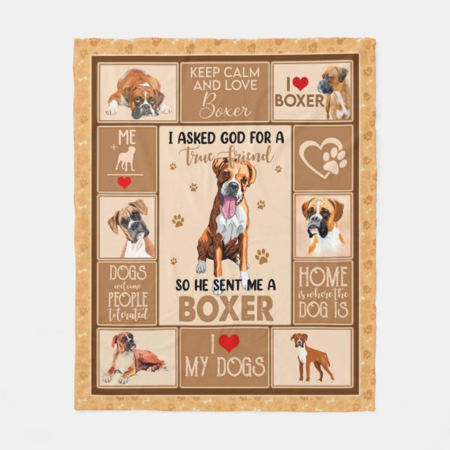 Personalized Boxer Dog Blanket, (Front)