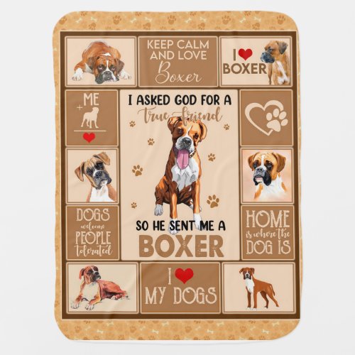Personalized Boxer Dog Blanket Dog Lover Gift Baby Blanket