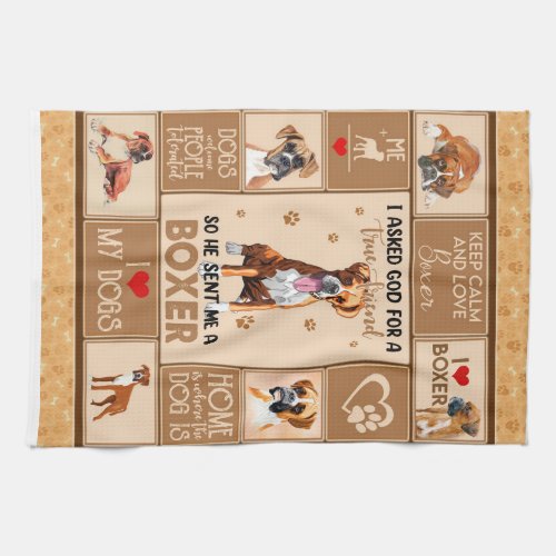 Personalized Boxer Dog Blanket Dog Lover Gift Kitchen Towel