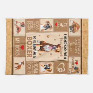 Personalized Boxer Dog Blanket Kitchen Towel