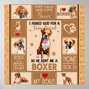 Personalized Boxer Dog Blanket, Poster
