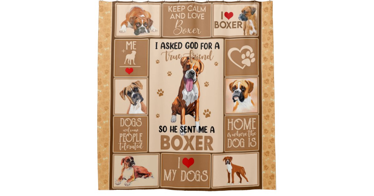 Personalized Boxer Dog Blanket, Shower Curtain Zazzle