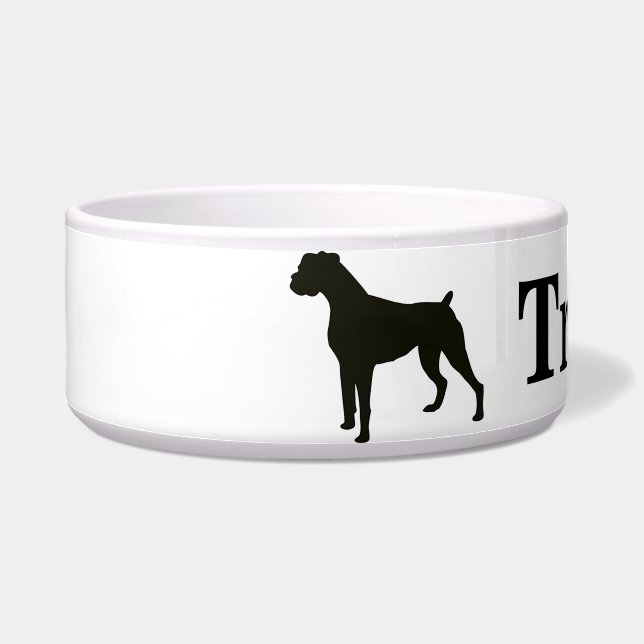 Personalized Boxer Dog Bowl (Left)