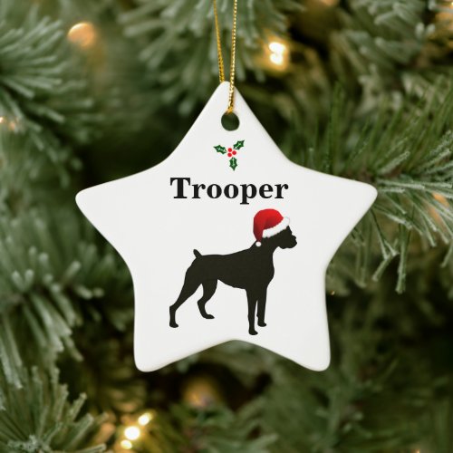 Personalized Boxer Dog Ceramic Ornament