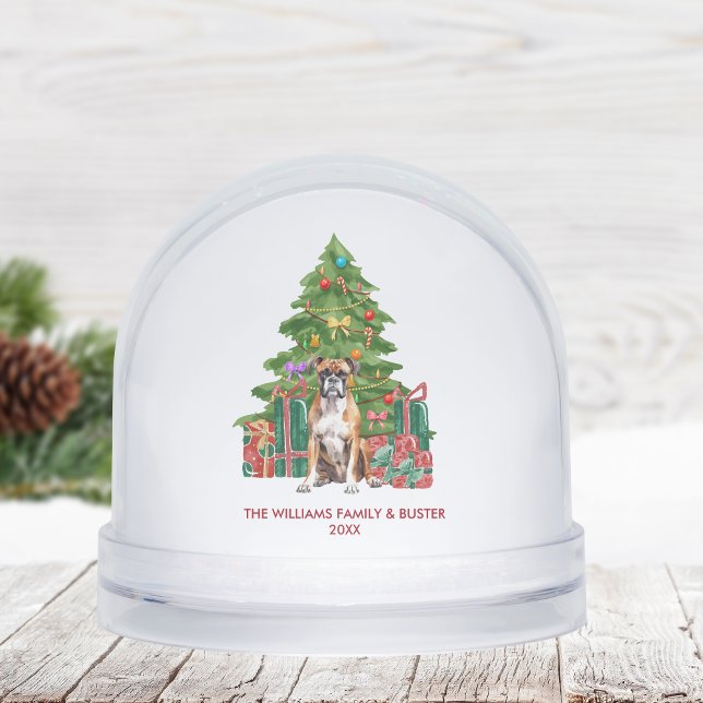 Personalized Boxer Dog Christmas Snow Globe (Creator Uploaded)