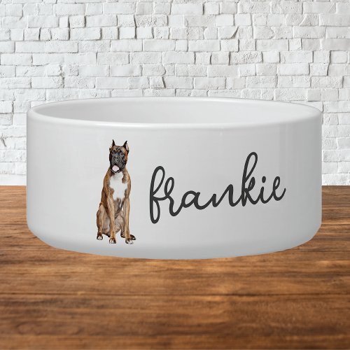 Personalized Boxer Dog Food Bowl