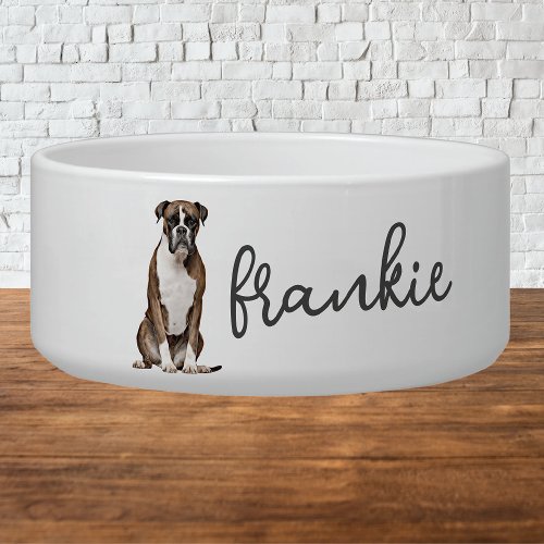 Personalized Boxer Dog Food Bowl