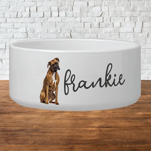 Personalized Boxer Dog Food Bowl