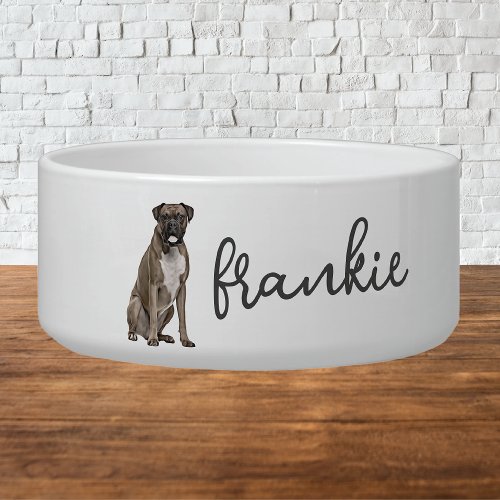 Personalized Boxer Dog Food Bowl