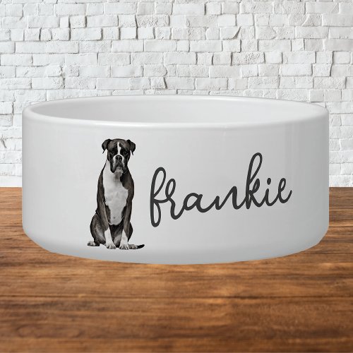 Personalized Boxer Dog Food Bowl