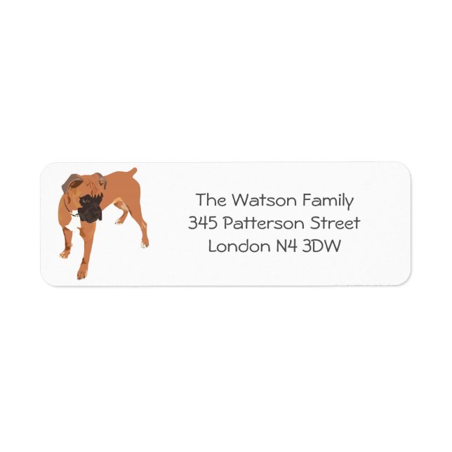 Personalized Boxer Dog Label (Front)