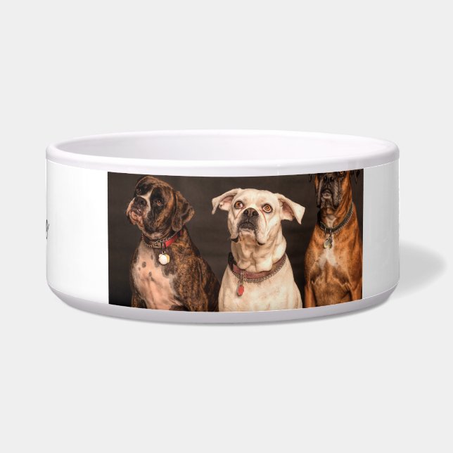 "Personalized Boxer Dog Large Bowl  (Front)