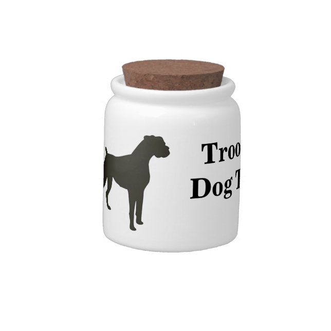 Personalized Boxer Dog Treat Jar (Left)