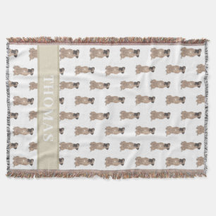 Personalized Boxer (Fawn Masked)  Throw Blanket