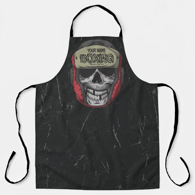 Personalized Boxer Fight Club Skeleton Boxing Gym Apron (Front)