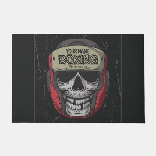 Personalized Boxer Fight Club Skeleton Boxing Gym Doormat