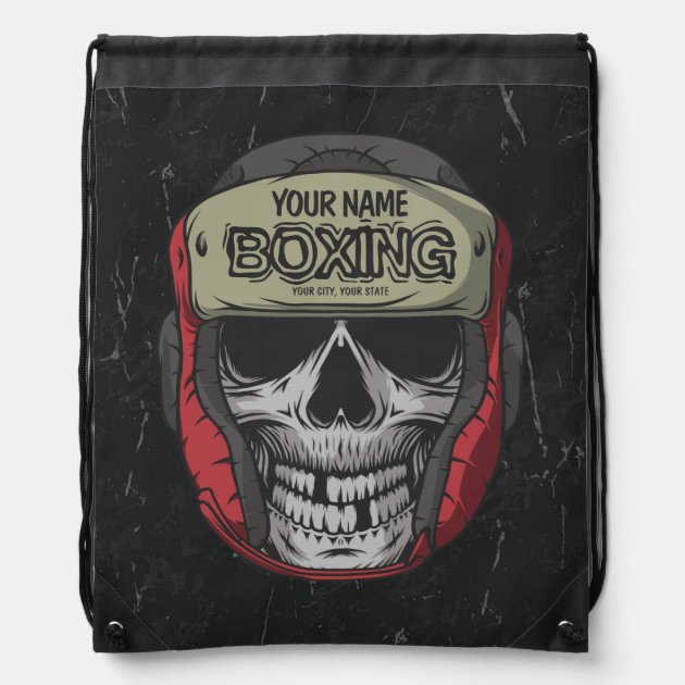 Personalized Boxer Fight Club Skeleton Boxing Gym Drawstring Bag Zazzle