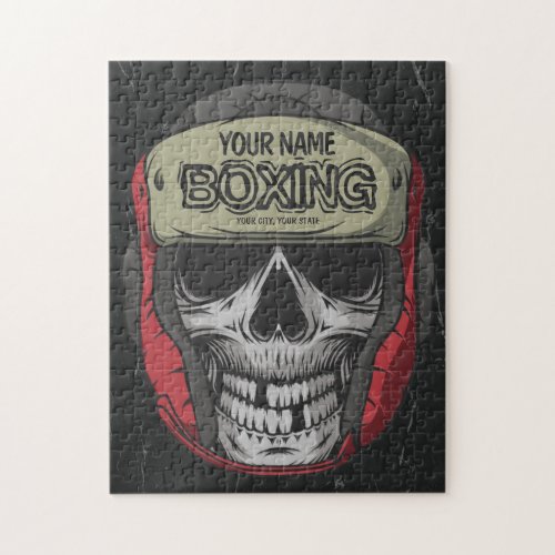 Personalized Boxer Fight Club Skeleton Boxing Gym  Jigsaw Puzzle