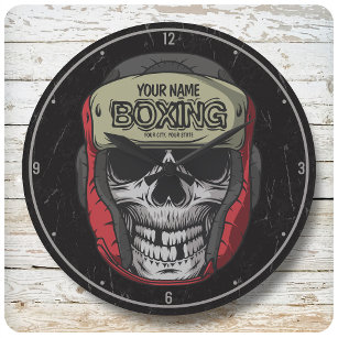 Personalized Boxer Fight Club Skeleton Boxing Gym  Large Clock