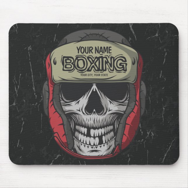 Personalized Boxer Fight Club Skeleton Boxing Gym  Mouse Pad (Front)