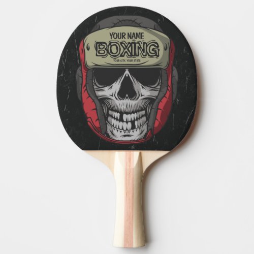Personalized Boxer Fight Club Skeleton Boxing Gym  Ping Pong Paddle