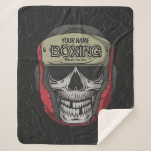 Personalized Boxer Fight Club Skeleton Boxing Gym Sherpa Blanket