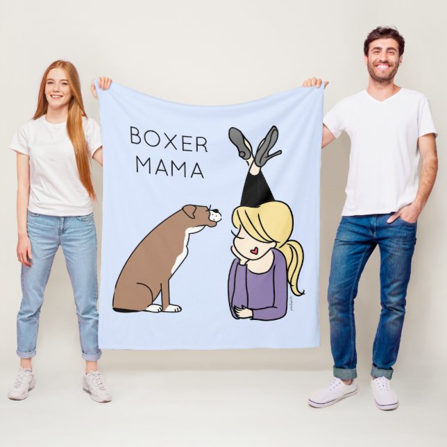 Personalized Boxer Mama  Fleece Blanket (In Situ)