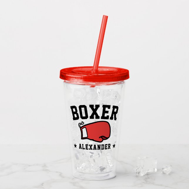 Personalized Boxing Boxer Acrylic Tumbler (Back Ice)