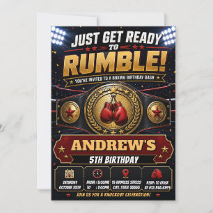 Personalized Boxing Champion Birthday party Invitation