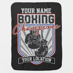 Personalized Boxing Champions Boxer Fitness Gym Baby Blanket
