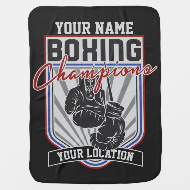 Personalized Boxing Champions Boxer Fitness Gym  Baby Blanket (Front)
