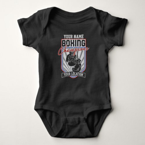 Personalized Boxing Champions Boxer Fitness Gym  Baby Bodysuit